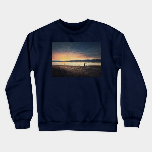 man carrying firewood Crewneck Sweatshirt by psychoshadow